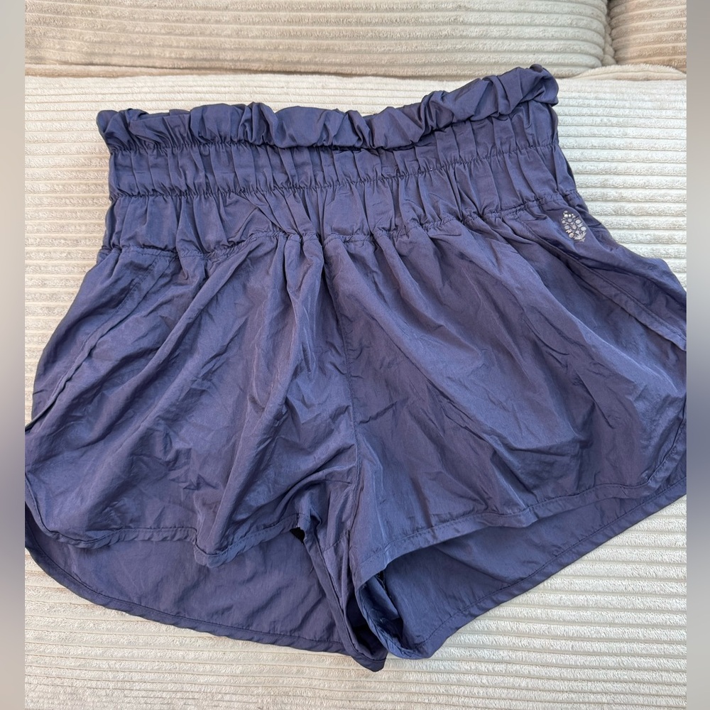Free People Movement High Waist Ruffled Women's Shorts in Purple